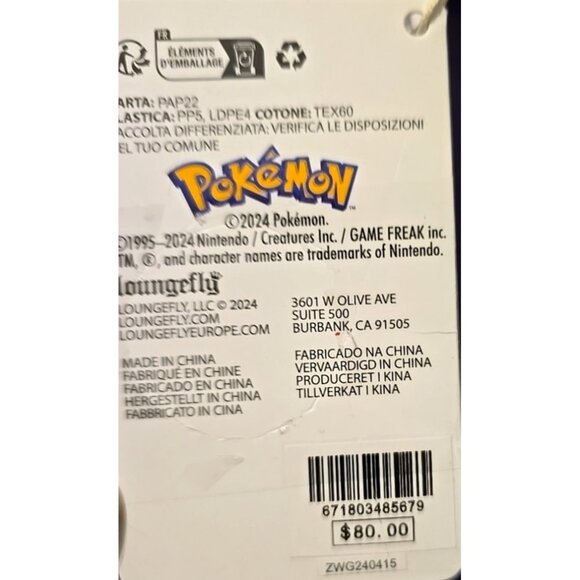 Loungefly Pokemon Gengar Cosplay Mini Backpack Model 0094 Chrome Hardware NEW - Picture 4 of 11